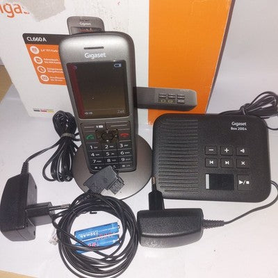 Gigaset CL660A +Box 200 wieNEU Akku anthrazit SchnurlosTelefon DECT Farbdisplay