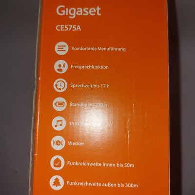 Gigaset CE575A WieNEU Schnurlostelefon Akku silber Anrufbeantworter Farbdisplay