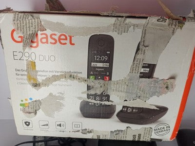Gigaset E290 Duo wie NEU 2 Telefone Basis Ladeschale Netzteile DECT Telefon OVP