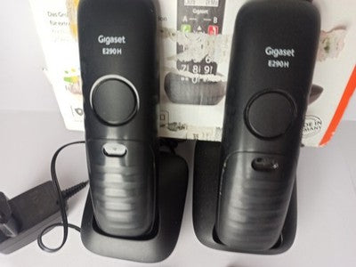 Gigaset E290 Duo wie NEU 2 Telefone Basis Ladeschale Netzteile DECT Telefon OVP