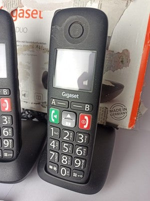 Gigaset E290 Duo wie NEU 2 Telefone Basis Ladeschale Netzteile DECT Telefon OVP