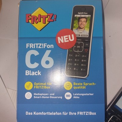 AVM Fritz!Fon C6 +Ladeschale Schnurlos DECT HD Telefon schwar z.B. für FRITZ!Box