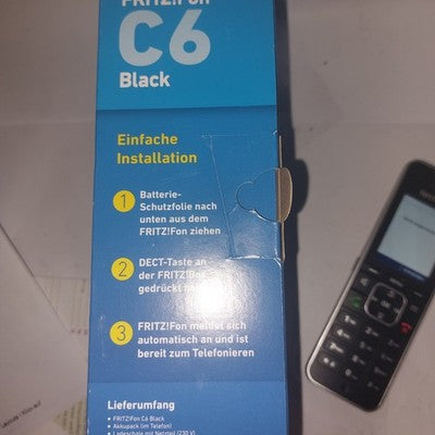 AVM Fritz!Fon C6 +Ladeschale Schnurlos DECT HD Telefon schwar z.B. für FRITZ!Box