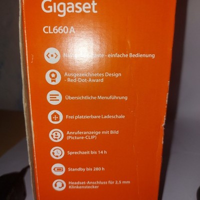 Gigaset CL660A +Box 200 wieNEU Akku anthrazit SchnurlosTelefon DECT Farbdisplay