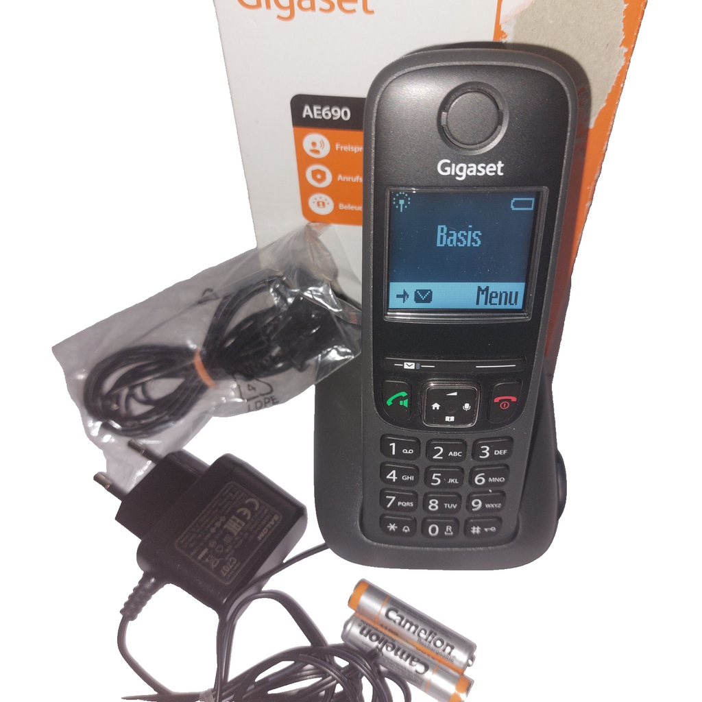 GIGASET AE690 wie NEU Schnurloses Telefon Basisstation Ladestation Akkus DECT