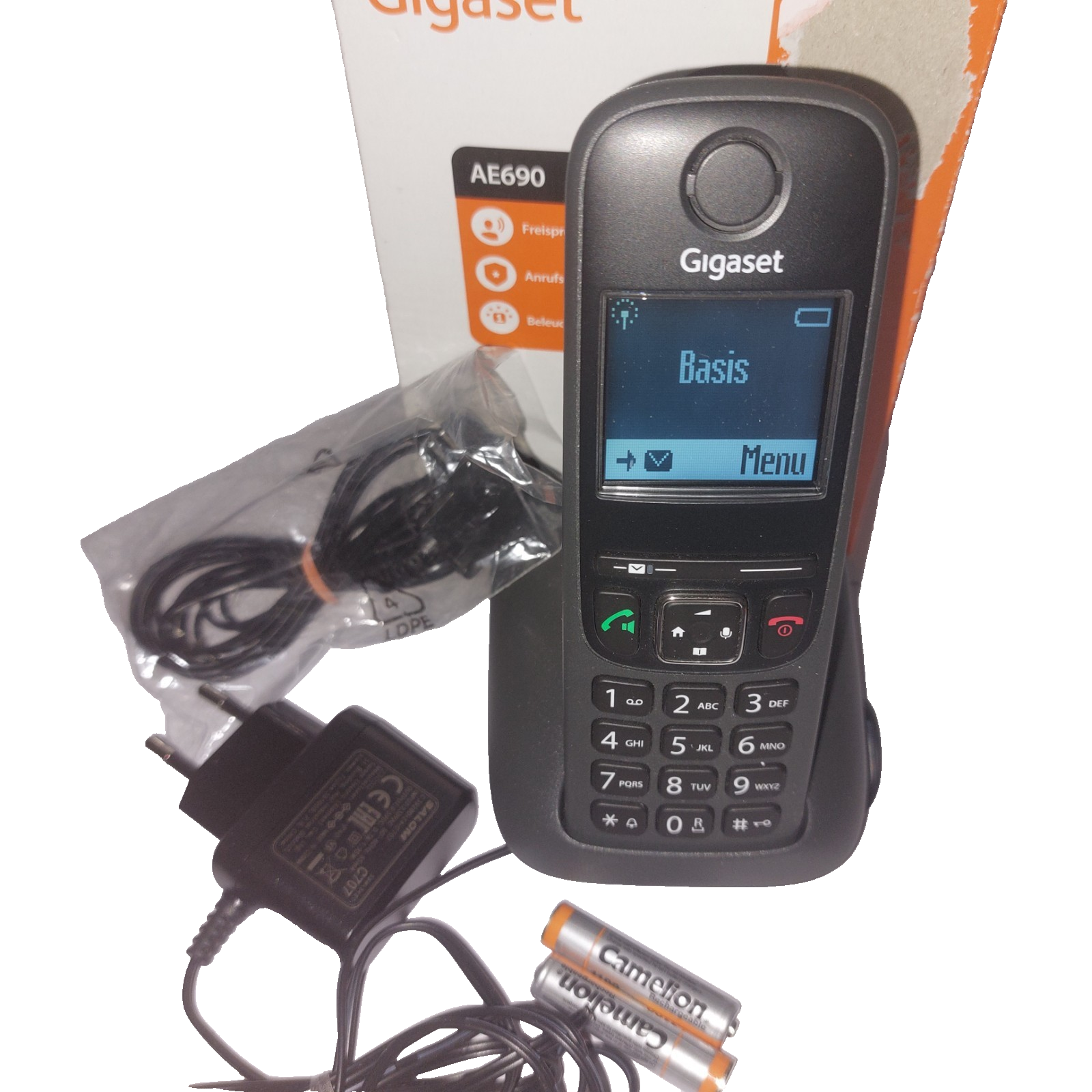 GIGASET AE690 wie NEU Schnurloses Telefon Basisstation Ladestation Akkus DECT