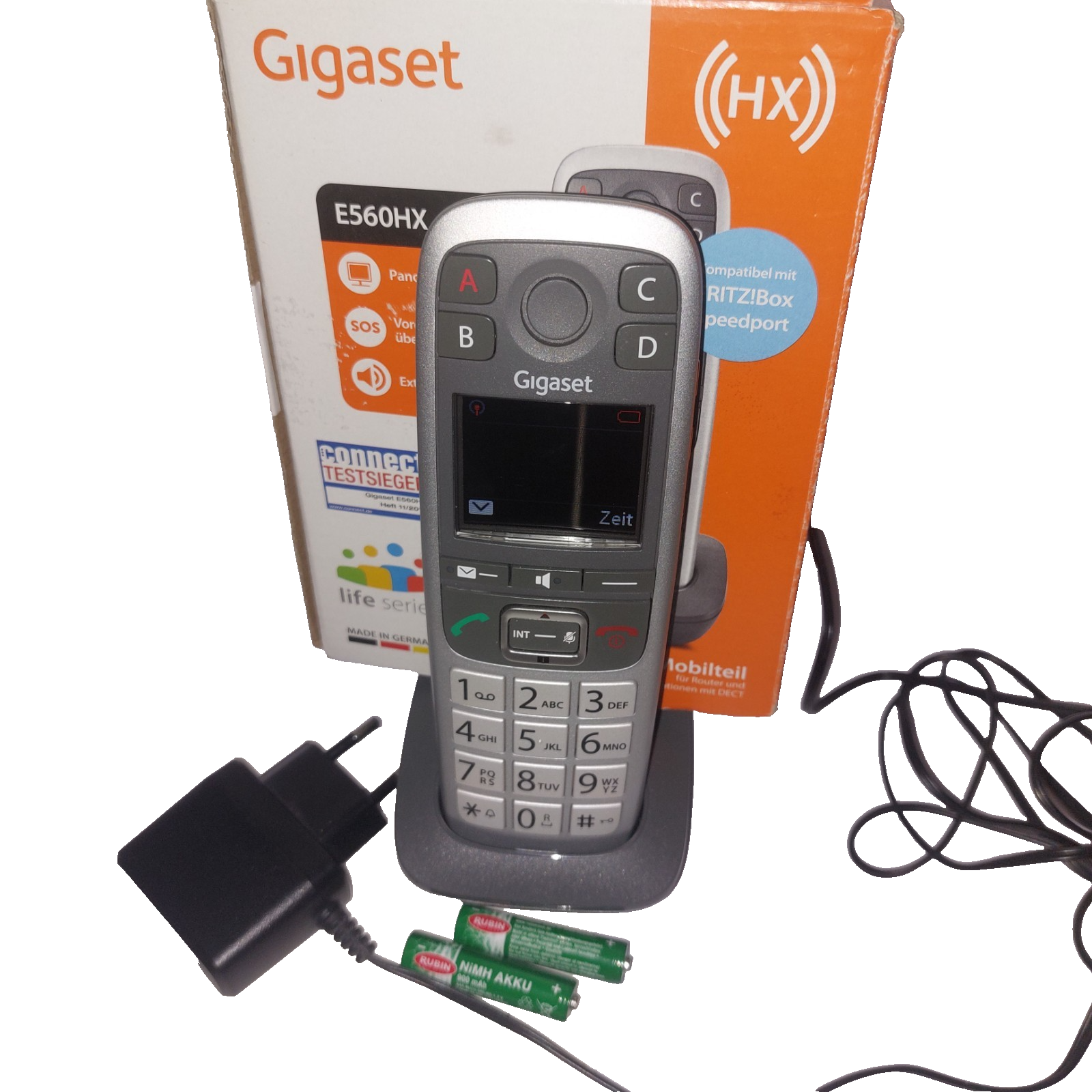 Gigaset E560HX wie NEU Analog/DECT Akku Mobilteil Ladeschale Schnurlos Telefon