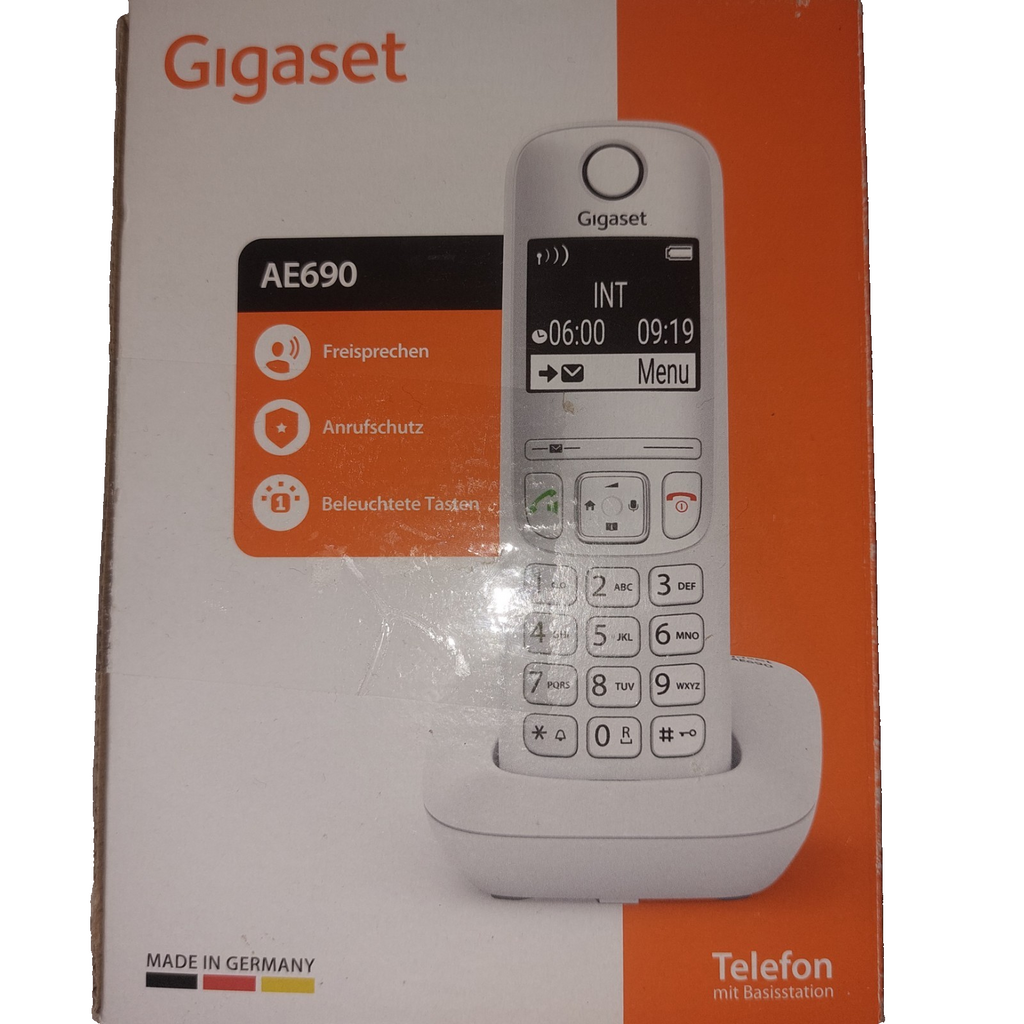 Gigaset AE690 NEU Schurloses Telefon +Basisstation Freisprech DECT leuchttasten