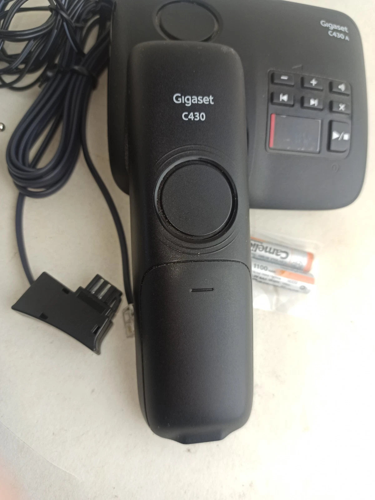 Gigaset C430A Schnurlos Telefon DECT Anrufbeantworter Akkus Kabel vollständig