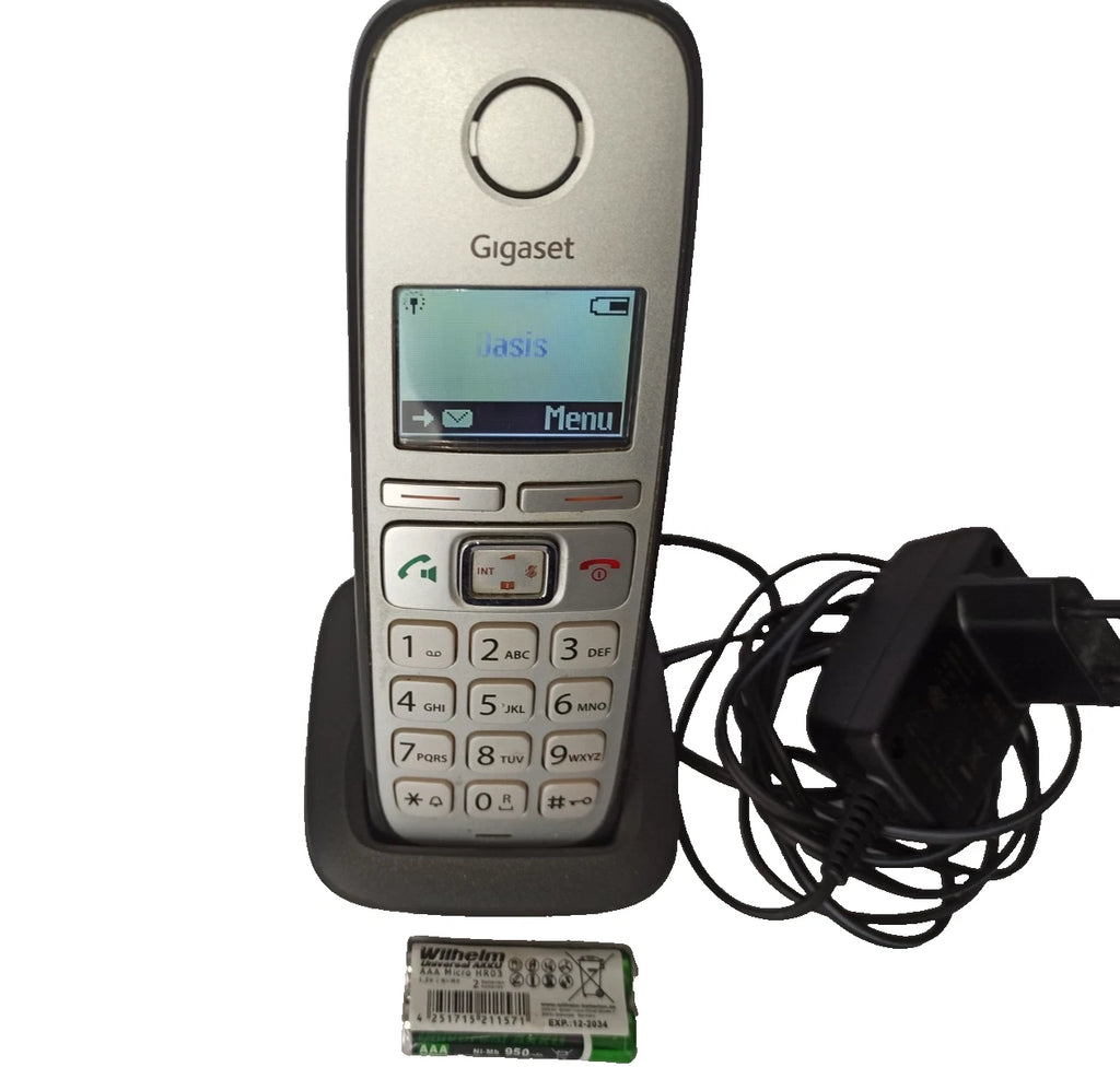 Gigaset E310H wieNEU Telefon +Akkus DECT Mobilteil Ladeschale Senioren Netzteil