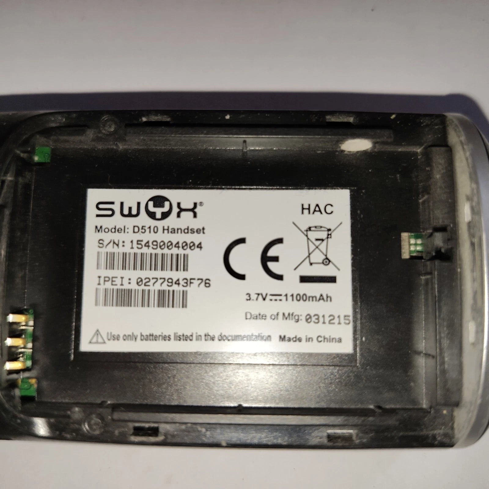 Swyx D510 nur Mobilteil mit Akku Swyxphone DECT Telefon Schnurlos Akzeptabel